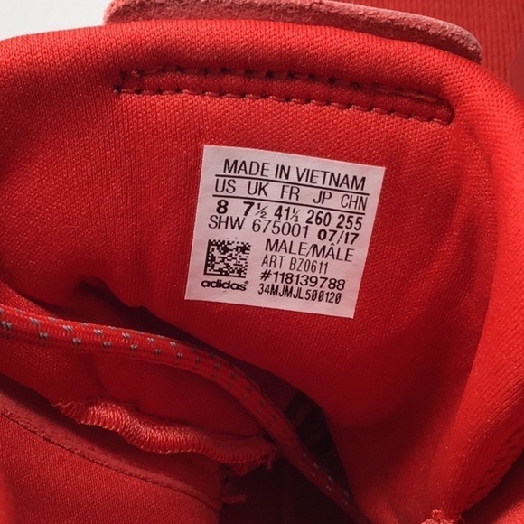 Adidas AF 1.3 Primeknit Boots Scarlet Red Sock 8 - Picture 15 of 16